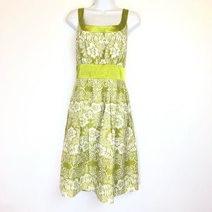 willow glenn floral green sleeveless dress size 16